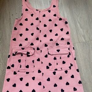 Btween Pink Dress with Black Heart Pattern